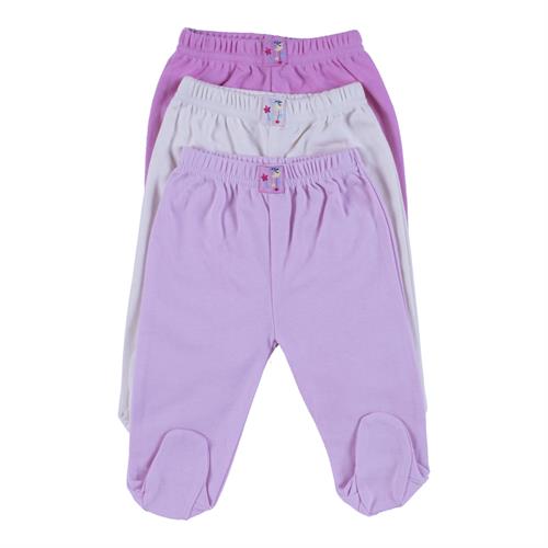 מארז שלישיית רגליות ורוד-אפור מלאנג-ורוד בייבי פלנל