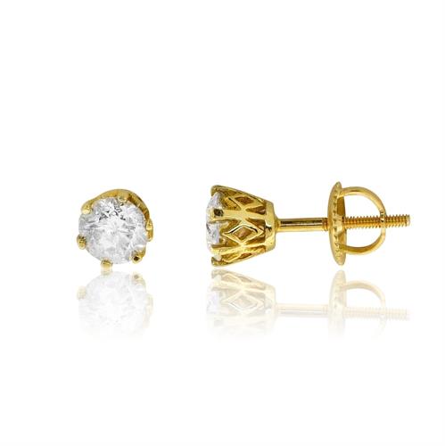 עגילי יהלום מעוטרים 1.23 קראט