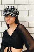 כובע צמר מצחייה BW משבצות