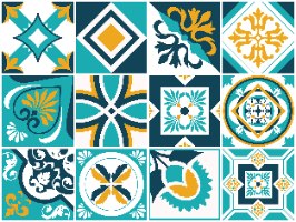 12 מדבקות לאריחים 10*10 ס''מ רטרו דגם 1291