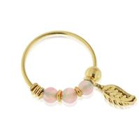 עגיל הליקס זהב נוצה אמיתי עם אבני אופל צבע לבחירה