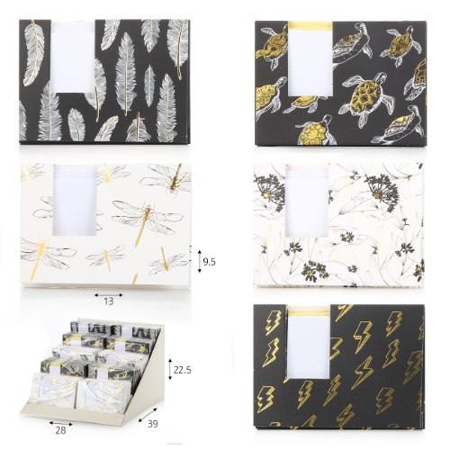 מארז 10 אגרות 9.5*13 סמ שחור לבן 5 דגמים