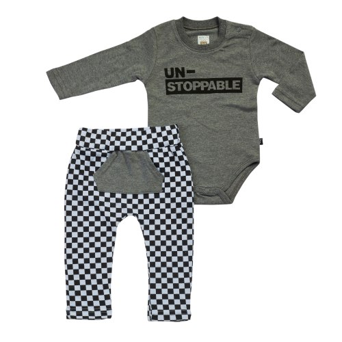 חליפת מעבר מרוצים אפור כהה