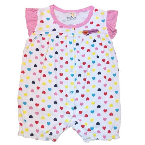 אוברול קצר הדפס לבבות