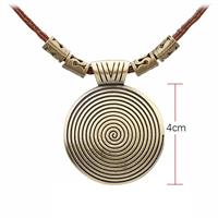 שרשרת גברים נשים עור תליון וינטאג׳ עיגול ספירלה OP11160011-IN