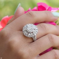 טבעת זהב צהוב 14 קראט משובצת 3.76 קראט יהלומים אופיר פז תכשיטים