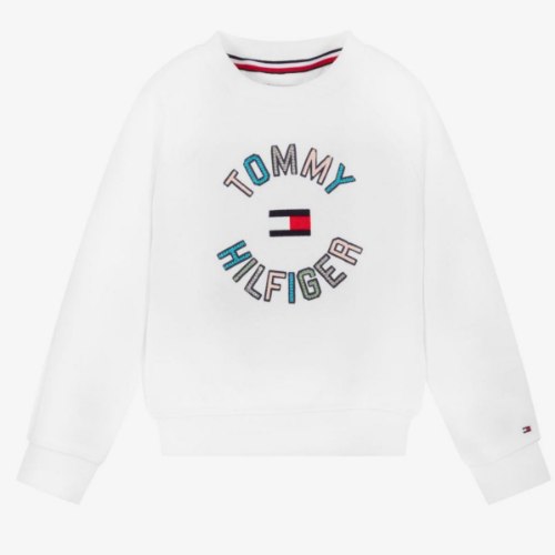 סווטשרט פוטר לבן TOMMY H לוגו נצנצים 1-16