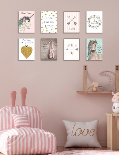 שמיניית תמונות השראה לחדר ילדה או נערה דגם 812