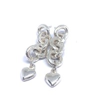 עגילי לני לב כסף