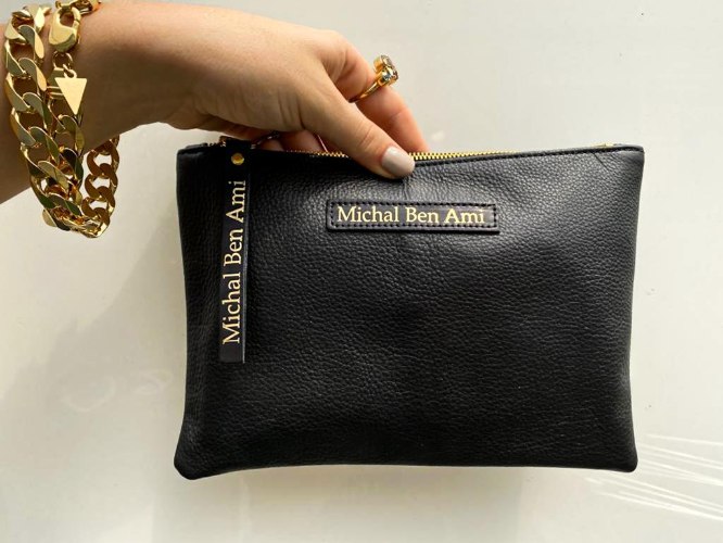 תיק קלאץ' גדול שחור מאט פחם