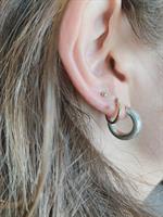 עגילי חישוק עבה כסף קטן