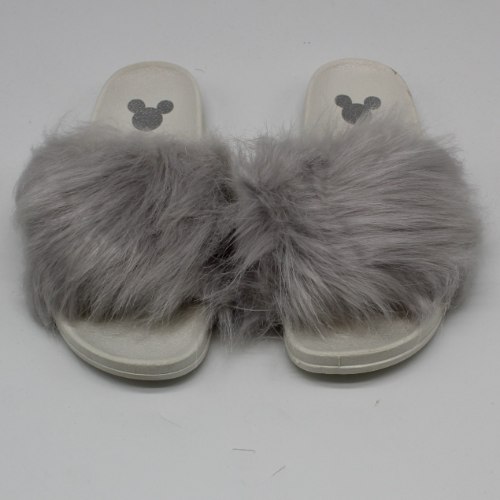 כפכפי פרווה ילדות מיקי מאוס אפור