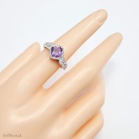 טבעת מכסף משובצת אבן אמטיסט RG9004 | תכשיטי כסף 925 | טבעות כסף