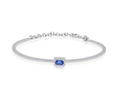 צמיד יהלומים קשיח צמיד קשיח עם ספיר ויהלומים צמיד זהב משובץ יהלומים וספיר