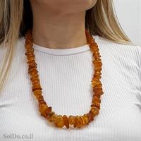 שרשרת ענברים בלטי מקורי לנשים צבע קוניאק  M2020