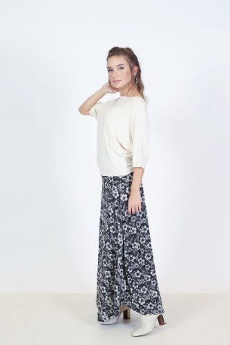 חצאית אביב פליז מקסי