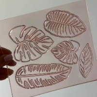 תבנית חמישה עלים טרופיים ליצירה בשוקולד ובבצק סוכר | סט עלים עוגת קיץ| עלה מניפה אתי דבש 2021