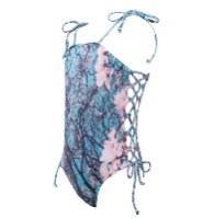 בגד ים שלם עם קשרים בצדדים יפן תכלת VIEW - מידות 2-16 שנים