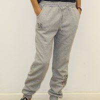 מכנס פוטר הדפס רגל 38 אפור בהיר