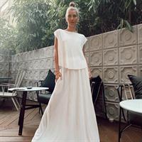 חצאית פליסה לייקרה לבנה