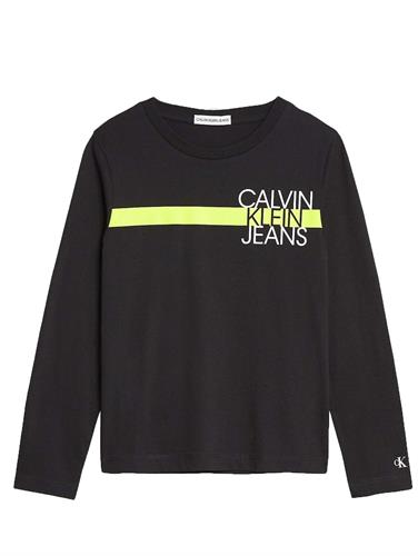 טישירט שחורה CK פס ניאון