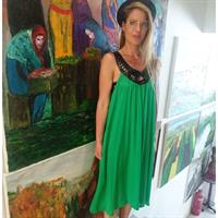 שמלת לילה קצרה ירוקה