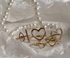 טבעת לב קטנה זהב