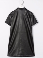 שמלת דמוי עור שחורה לוגו CALVIN KLEIN- מידות 4Y-16Y