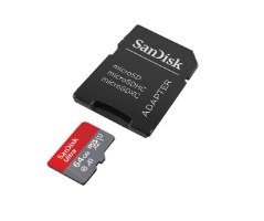 כרטיס זכרון SanDisk Ultra microSDXC -64G כולל מתאם SD - בנפח 64GB