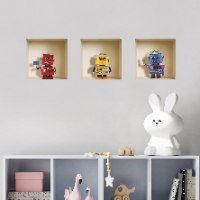 שלישיית מדבקות קיר רובוטים דגם 261R