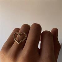 טבעת לב זהב