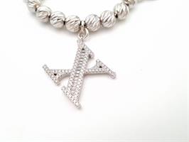 B-21 צמיד כסף עם תליונים (צ'ארמים) תלויים - אות לבחירתך