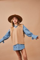 חליפת קלואה קאמל וג׳ינס - DANA SIDI GIRLS