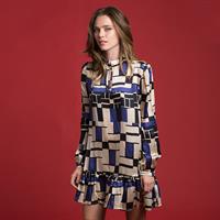 שמלת פלואו משי מודפס