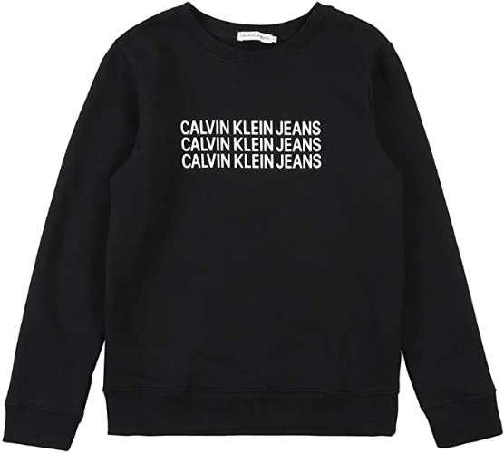 סוויטשירט שחור לוגו CK לבן