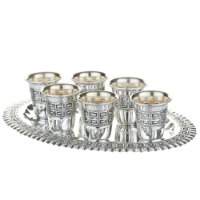 סט שישיית כוסות ליקר על מגש דגם קוביות | מורשת