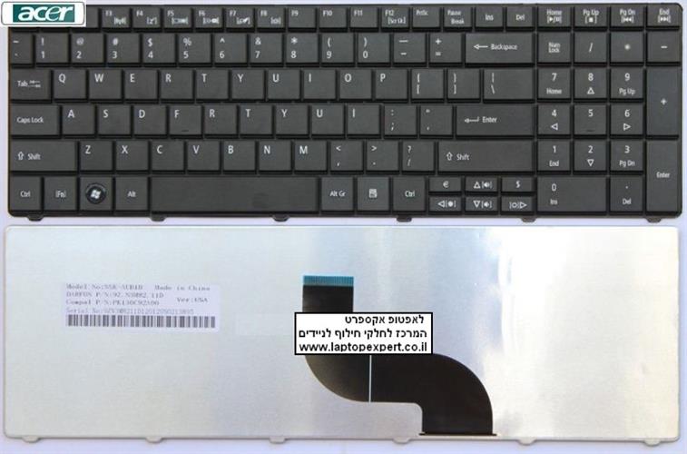 החלפת מקלדת למחשב נייד אייסר Acer Aspire E1-521 E1-531 E1-531G E1-571 E1-571G Keyboard US black