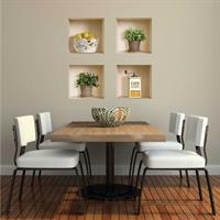 רביעיית מדבקות מטבח כפרי לימונים, עציצים ומטחנת קפה דגם 418