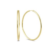 עגילי חישוק חלקים זהב צהוב 5.5 ס"מ גמישים 14 קראט