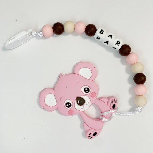 מחזיק מוצץ + נשכן  לבחירה - דגם וינטג' גירל