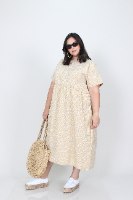 שמלת בריטני צהוב משובץ