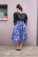 חצאית כותנה בהדפס אבסטרקטי מידה S/M