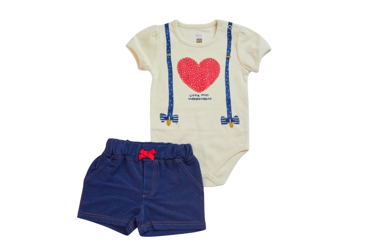 חליפת בגד גוף לב+שלייקס צהוב בננה