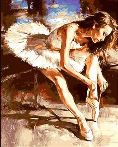 צביעה לפי מספרים - בלרינה ונעלי אצבע