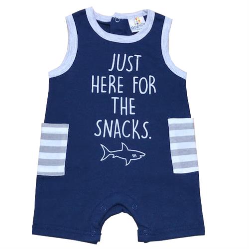 אוברול קצר הדפס כריש