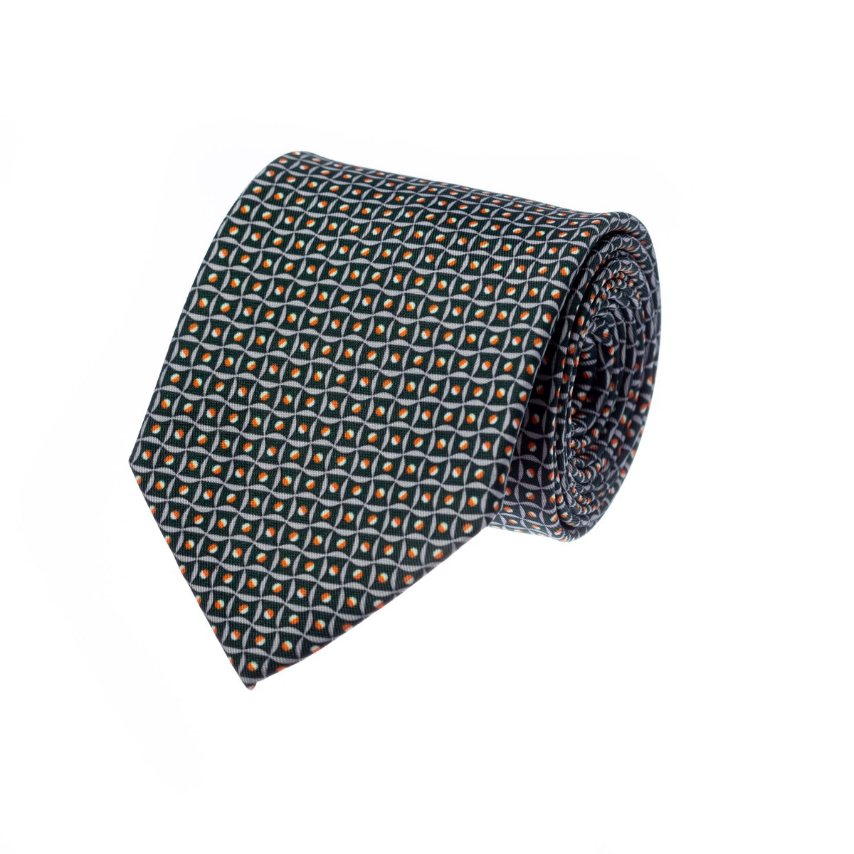 עניבה דגם ריבועים ירוק כהה