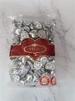 מארז קילו סוכריות לב בצבעים כסף/זהב/סגול/אדום