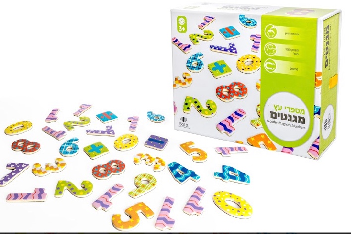 מספרים עץ מגנטים 24 יחידות