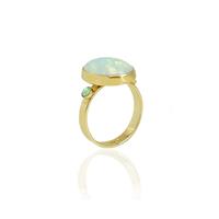 טבעת זהב 14K בשיבוץ אבן אופל