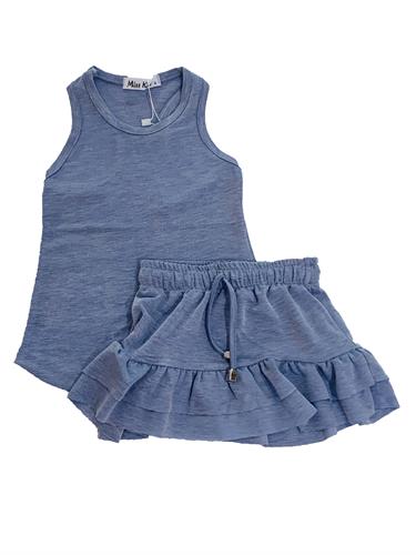 חליפת חצאית תכלת